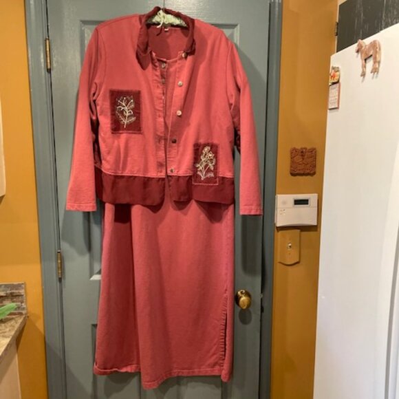 Focus USA maroon dress and jacket, XL, 90s, very good condition - Picture 2 of 5